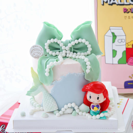 女孩款 Disney美人鱼公主爱丽儿 珍珠 翻糖蝴蝶结 商品图0