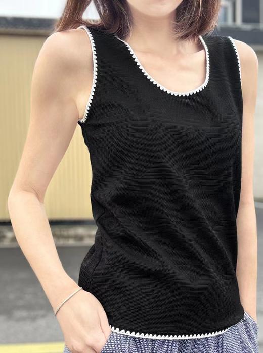 TYNVIE 勾边背心-黑色 商品图2