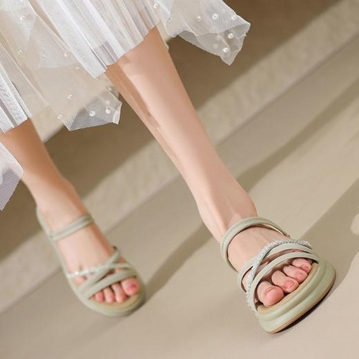 ZHR则则两穿拖鞋2024夏季外穿罗马水钻凉拖厚底韩版时尚凉鞋女鞋 商品图7