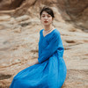 绽放旅行女装315朵/高端旅游度假穿搭鸡心领宽松慵懒亚麻连衣裙 商品缩略图2