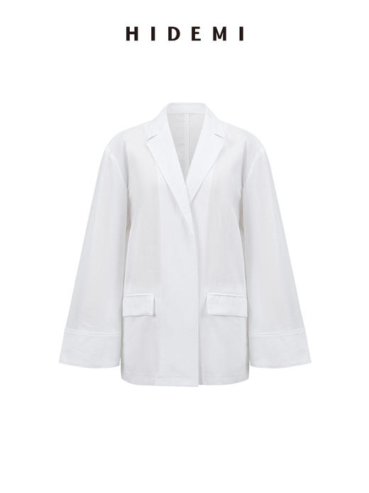HIDEMI 度假系列水洗亚麻极简廓形口袋设计感宽松西装 商品图7