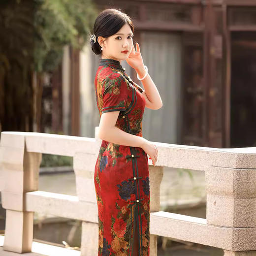 老上海传统仿香云纱端庄优雅改良日常旗袍GR1099 商品图4