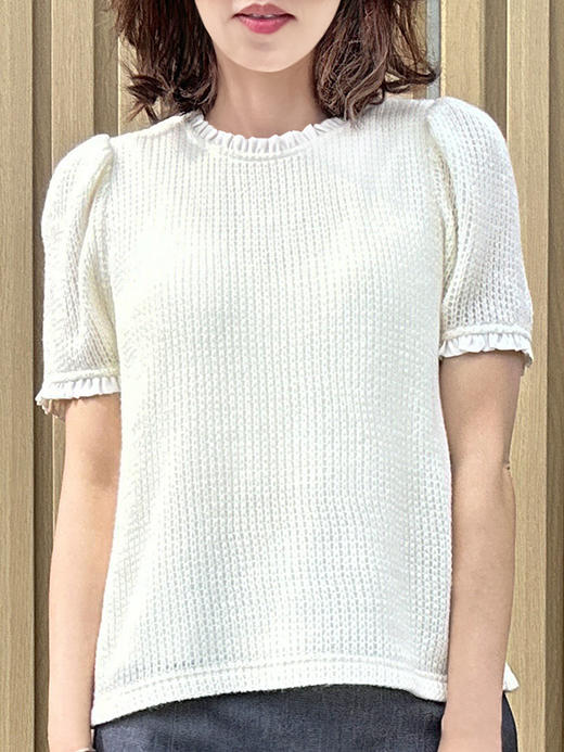 TYNVIE 泡泡袖短袖上衣-白色 商品图2