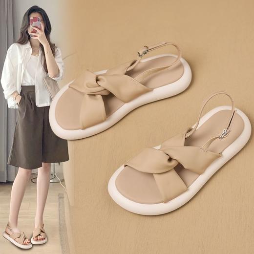 ZHR则则仙女软底厚底拖鞋夏季新款交叉一字休闲凉鞋小香风沙滩鞋 商品图1