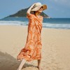 绽放旅行女装331/海边度假连衣裙高端亚麻棕榈叶印花显瘦旅游穿搭 商品缩略图2