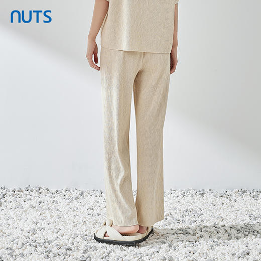 NUTS轻行套装夏季新款色织泡泡纱直筒裤322078156B 商品图4