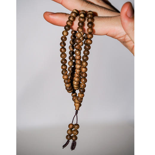 绿奇楠圆珠沉香珠链  甜香浓郁 棋韵明显 0.6*108颗标准圆珠 12 20082574 商品图4