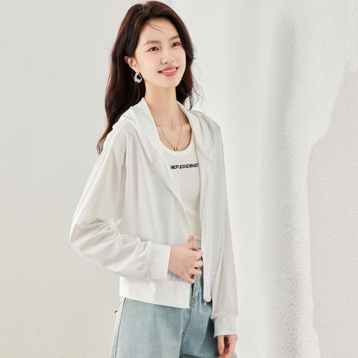 气质短款小个子连帽，薄款长袖休闲外套防晒衣CC-16-6868 商品图1