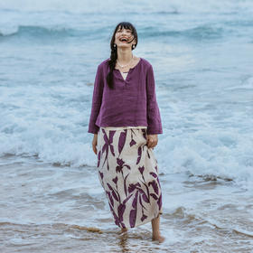 绽放旅行女装304-306/真丝棉背心宽松亚麻上衣吊带裙旅游穿搭套装