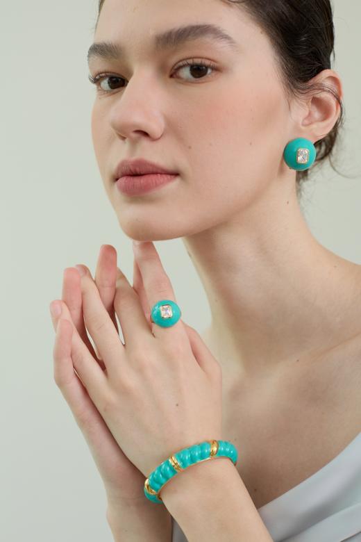 SOL DE VERANO 红墙系列复古蓝戒指/手镯/耳环 商品图3