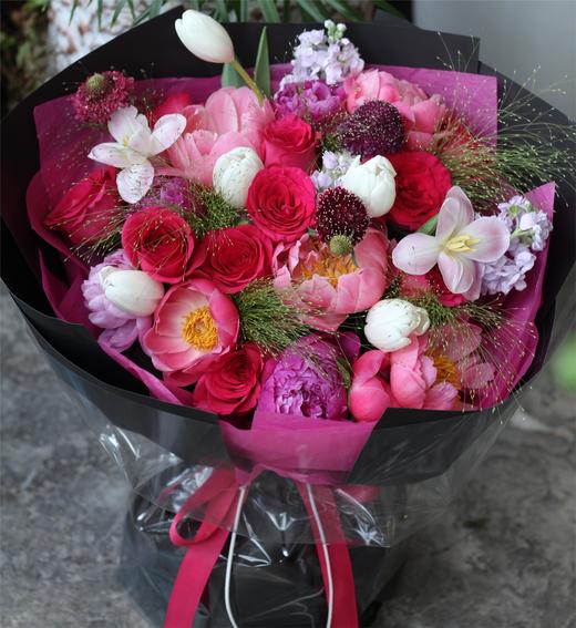 富贵予你--落日珊瑚混搭花束送妈妈送爱人乔迁 商品图2