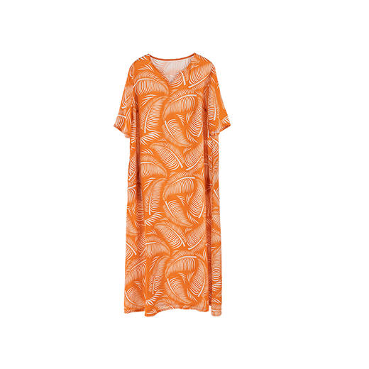 绽放旅行女装331/海边度假连衣裙高端亚麻棕榈叶印花显瘦旅游穿搭 商品图4