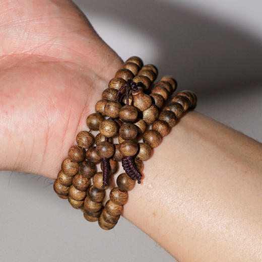 绿奇楠圆珠沉香珠链  甜香浓郁 棋韵明显 0.6*108颗标准圆珠 12 20082574 商品图3