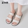 ZHR则则简约双带平底凉拖女鞋2024夏季新款柔软果冻底休闲一字拖 商品缩略图5