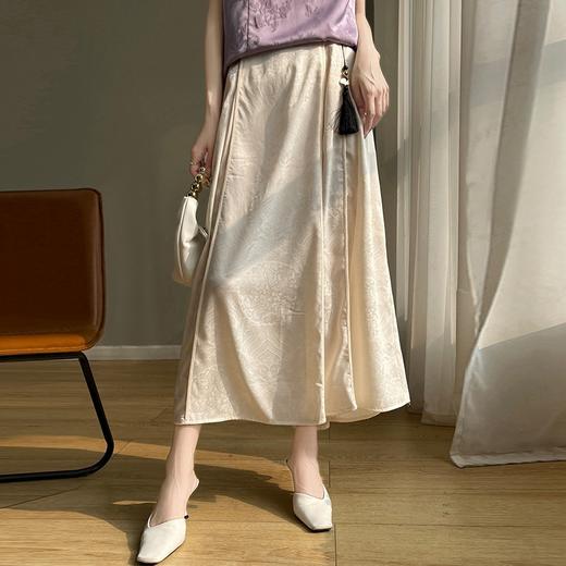 【新中式丝绸缎面】轻奢大牌女装女装国潮立领盘扣上衣 盘扣旗袍半裙 商品图13