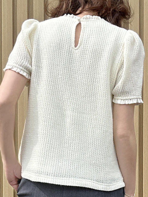 TYNVIE 泡泡袖短袖上衣-白色 商品图4