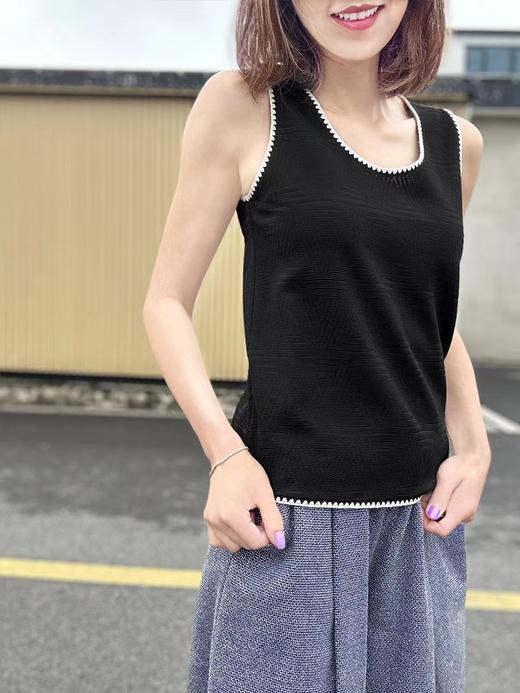 TYNVIE 勾边背心-黑色 商品图1