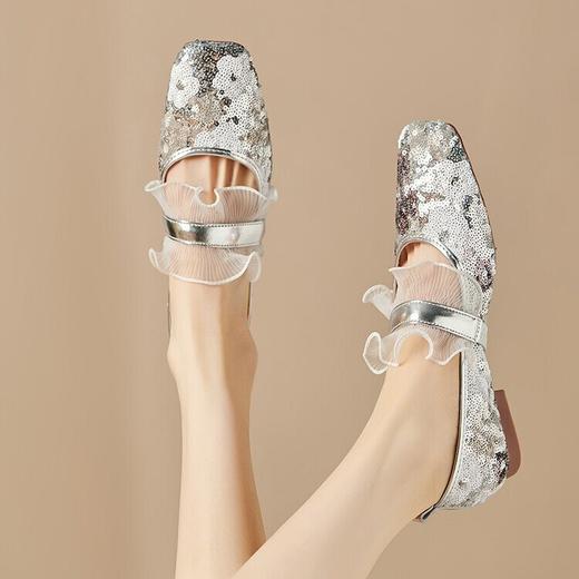 【预售5天】巨软~小众平底单鞋，亮片玛丽珍耙耙鞋豆豆鞋 YS&YSD4159 商品图2