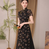 TQX39322新中式改良黑色显瘦优雅奥黛旗袍2024新款夏日常可穿年轻款妈妈装 商品缩略图2