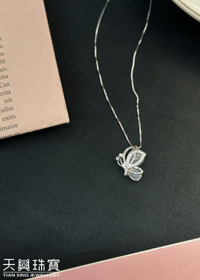 精美925银蝴蝶项链