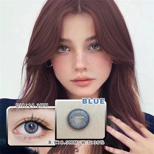 ☆新款【蓝色1】轻混血清透自然年抛美瞳彩片隐形眼镜 商品图9