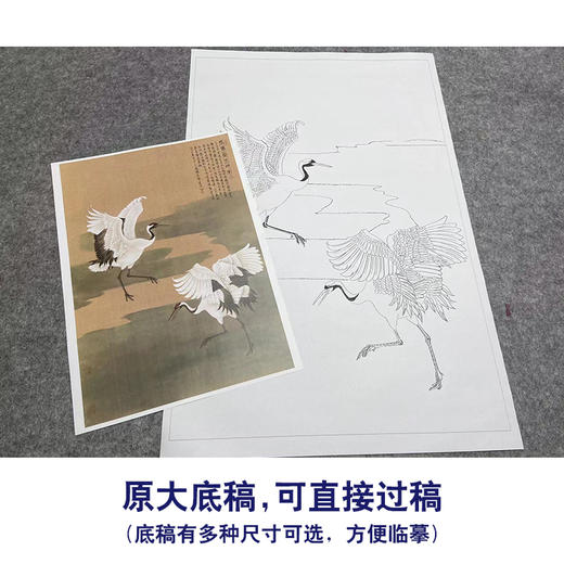 张克齐工笔画白描底稿《仙鹤》临摹勾线高清打印稿A523 商品图1