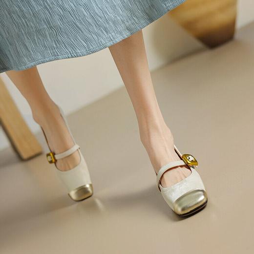 【预售5天】新中式国风复古方头，丝绸牛皮玛丽珍鞋MT&MD3271 商品图3