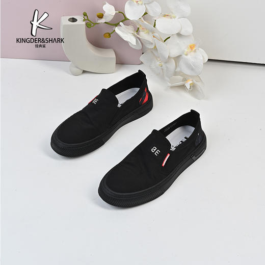 经典鲨2024年春季新款男士一脚蹬平底鞋豆豆鞋KW08-D14031 商品图0