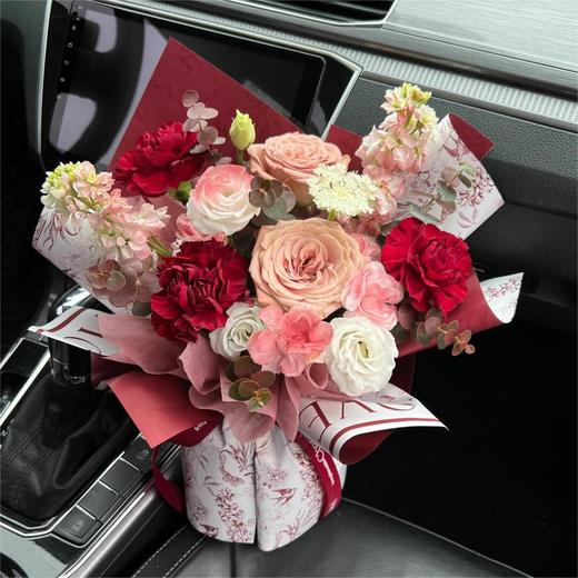 复古色系康乃馨混搭中小花束 商品图0