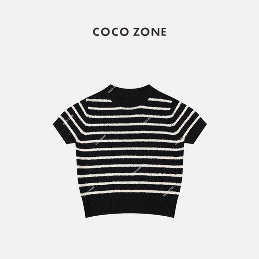 COCO ZONE 条纹毛针织衫上衣 23C18048 商品图1