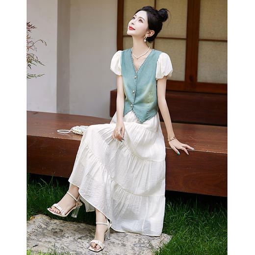 小香风气质名媛蛋糕半身裙，甜美减龄牛仔套装裙HR-MDN8816 商品图2