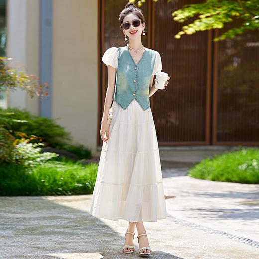 小香风气质名媛蛋糕半身裙，甜美减龄牛仔套装裙HR-MDN8816 商品图3