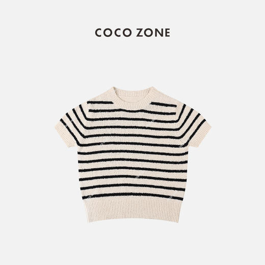 COCO ZONE 条纹毛针织衫上衣 23C18048 商品图0