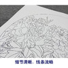 周中耀工笔花鸟白描底稿牡丹小品《春日融融》临摹勾线高清打印稿ZY03 商品缩略图4
