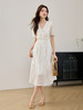 【专属特价】熙世界新中式国风天丝连衣裙高级感2025夏季泡泡袖气质白色裙子 商品缩略图4