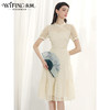 未风杏色雪纺连衣裙女夏2024年夏季新款女装改良旗袍国风短袖裙子 商品缩略图0