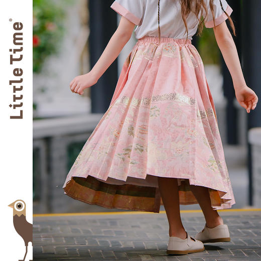 littletime女童汉服裙子春夏装新款中国风马面裙高级感儿童半身裙 商品图4