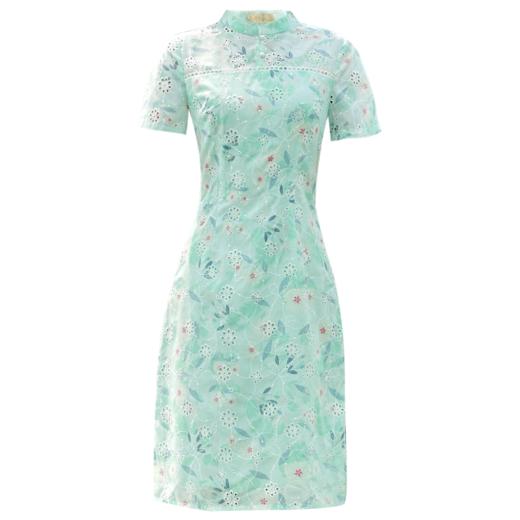 勿忘花旗袍改良版连衣裙女夏2025夏季新款气质棉布碎花中国风裙子 商品图3