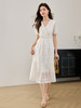 【专属特价】熙世界新中式国风天丝连衣裙高级感2025夏季泡泡袖气质白色裙子 商品缩略图2