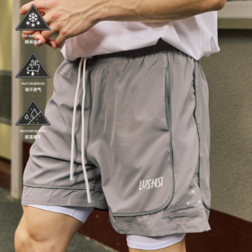 LUSHISI夏季新款[线条]美式篮球四五分运动短裤街头速干跑步裤子