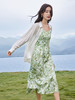 【专属特价】熙世界薄荷曼波度假风吊带连衣裙2025年新款垂坠感印花夏天裙子 商品缩略图1