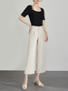 【五折购】熙世界夏季薄款阔腿裤女2025新款小个子九分裤子白色窄版直筒裤 商品缩略图4