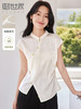 【专属特价】熙世界珠玉盘扣国风衬衫夏2025新款修身别致提花缎面新中式上衣 商品缩略图0