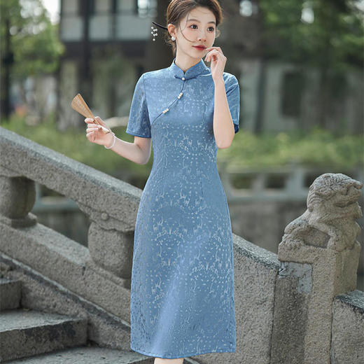 TQX10899法式A版连衣裙气质中式国风旗袍 商品图1