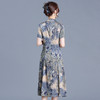 中式水墨画复古改良旗袍裙，中长款短袖连衣裙QYM-KED-6452-Y 商品缩略图2