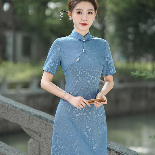 TQX10899法式A版连衣裙气质中式国风旗袍 商品图2