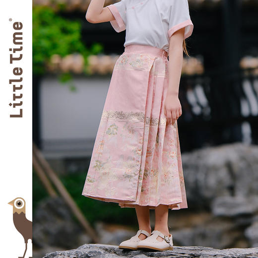 littletime女童汉服裙子春夏装新款中国风马面裙高级感儿童半身裙 商品图2