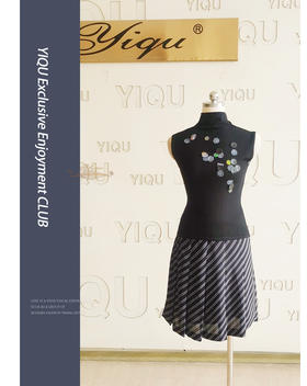 YIQU丨“折叠”短裙（黑底白斜纹）