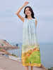 【1件75折，2件73折】【梵高联名】熙世界苎麻无袖印花连衣裙夏季海边度假沙滩背心裙 商品缩略图2