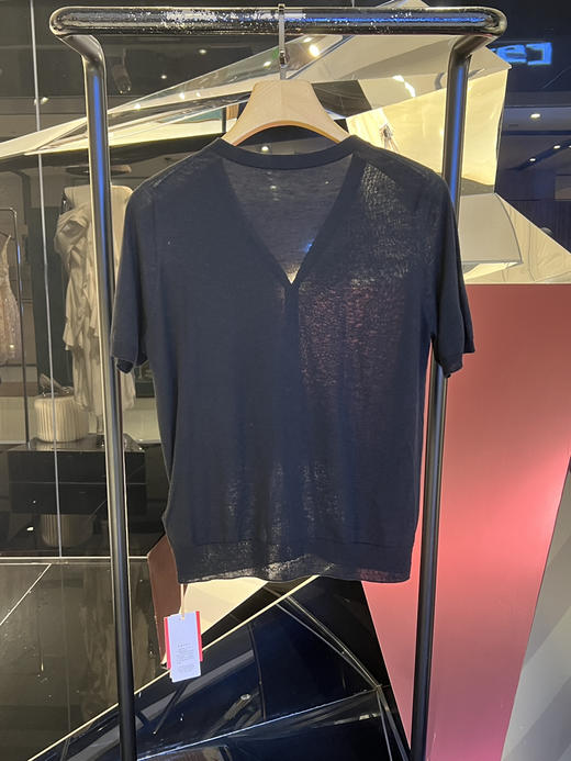 女士V领短袖开衫 商品图1